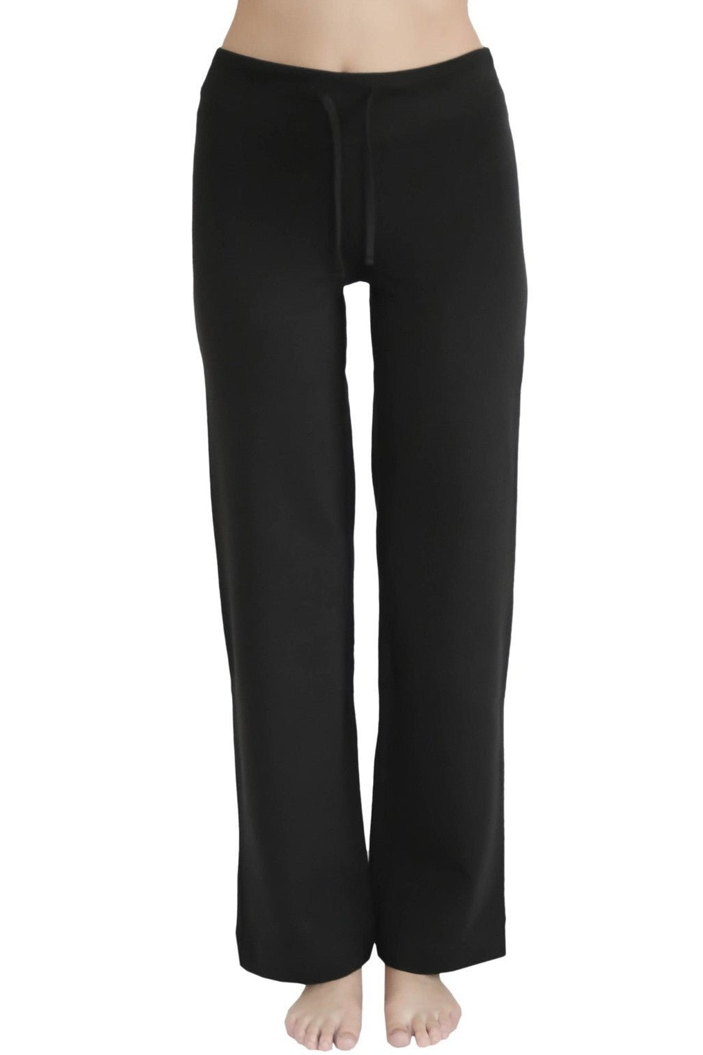 Leela Cotton  Yogabroek Met Geribbelde Tailleband Zwart