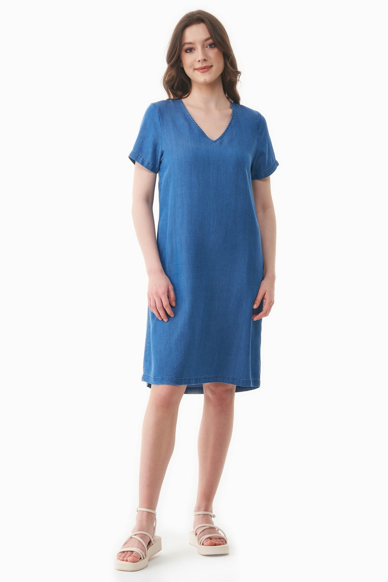 ORGANICATION  Jurk Denim Look Lichtblauw