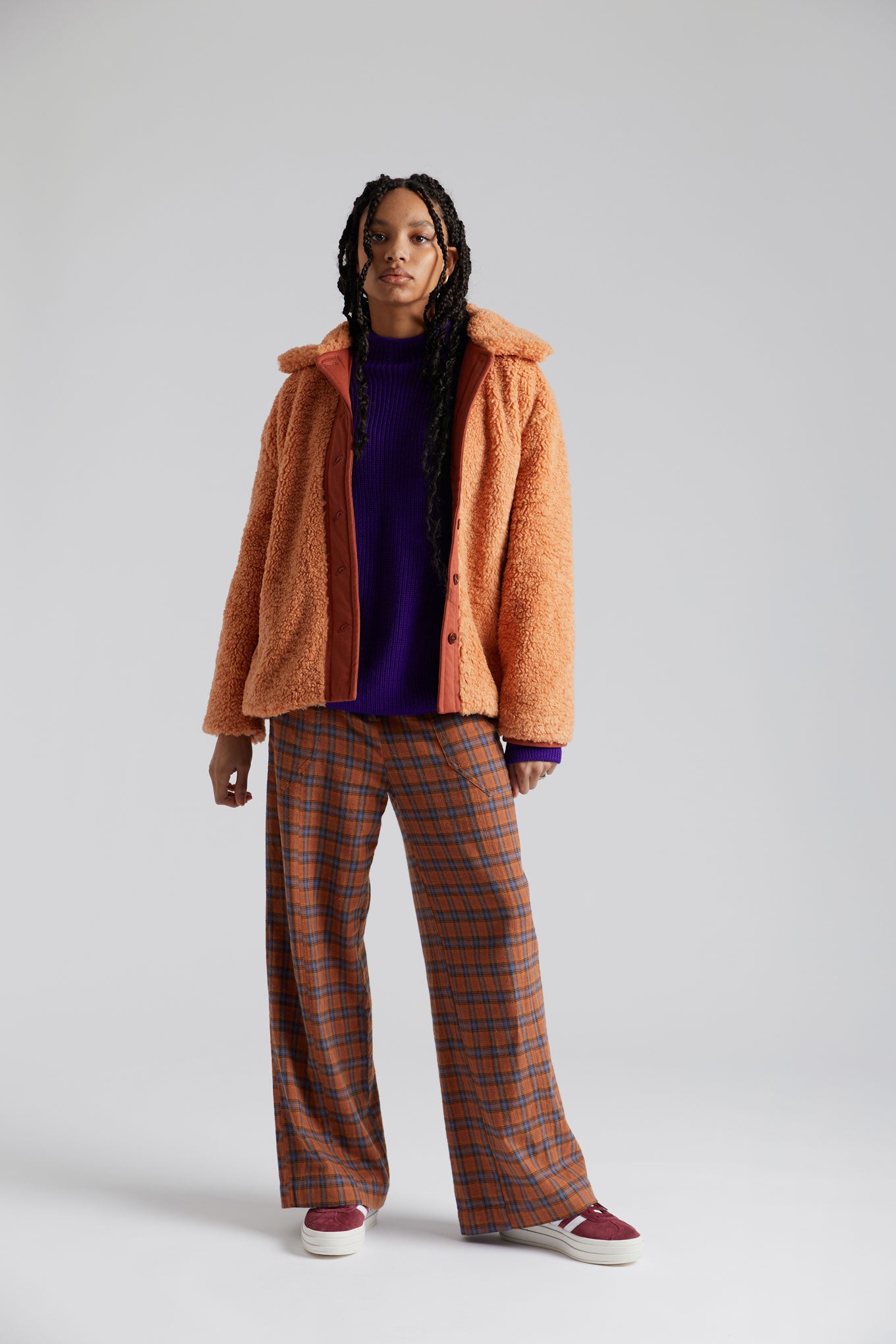 KOMODO  Broek Herfst Biologisch Katoen Geruit Flanel Oranje