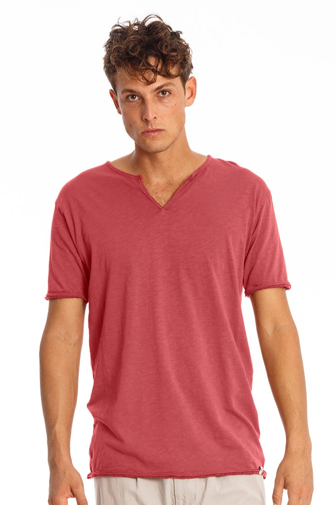 RAVENS VIEW IBIZA mannen vegan T-Shirt Eros Aarde Rood