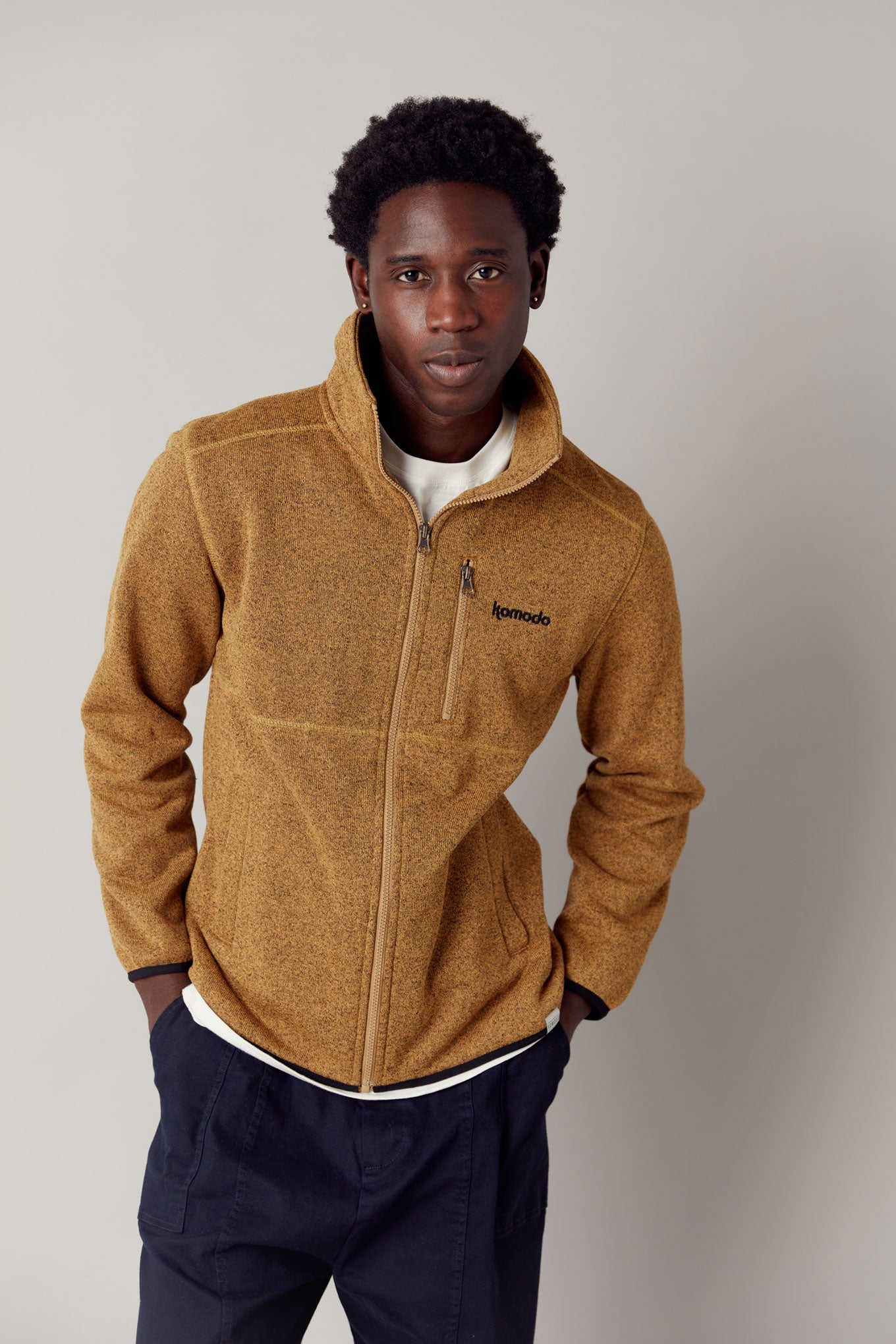 KOMODO mannen vegan Eclipse Gerecycled Huisdierfleece Mosterd Heren