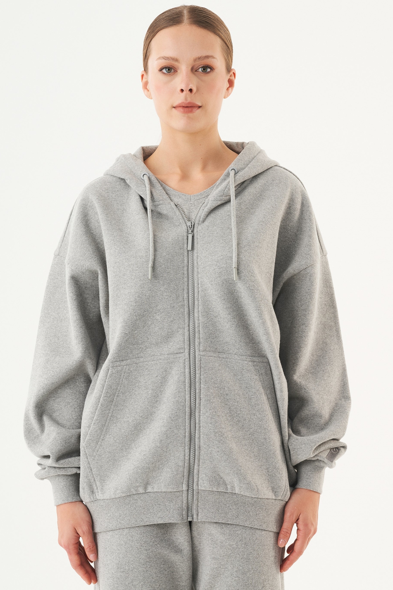 ORGANICATION  Sweatvest Jale Lichtgrijs
