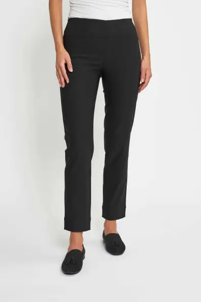 LAURIE  Broek Betty Regular Sl Zwart Geborsteld