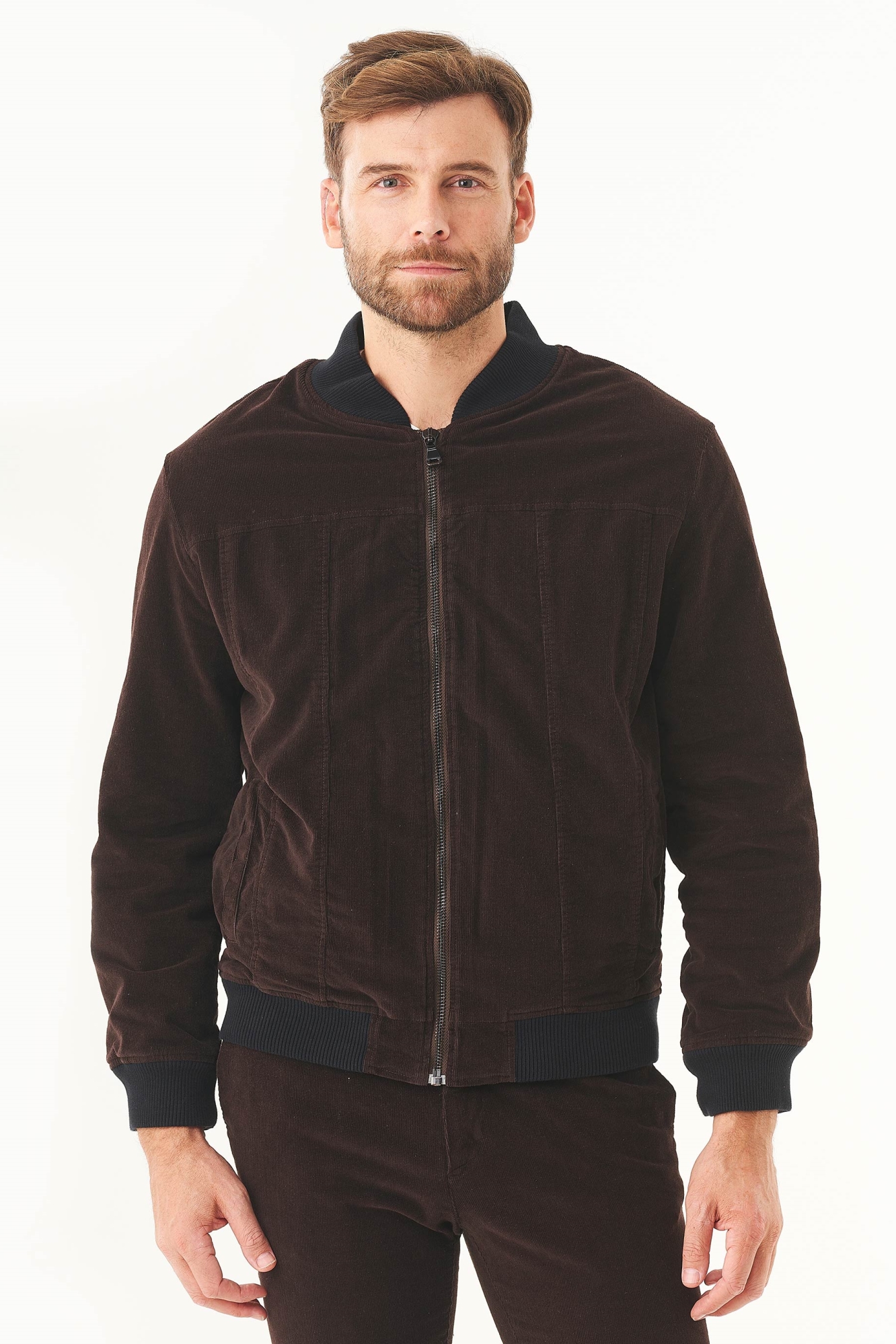 ORGANICATION mannen vegan Bomberjack Corduroy Espresso