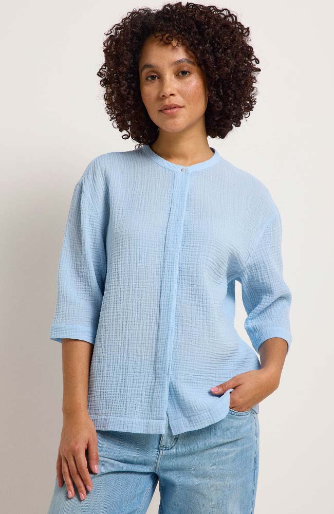 Lanius  Blouse Structuur Helder Hemelsblauw