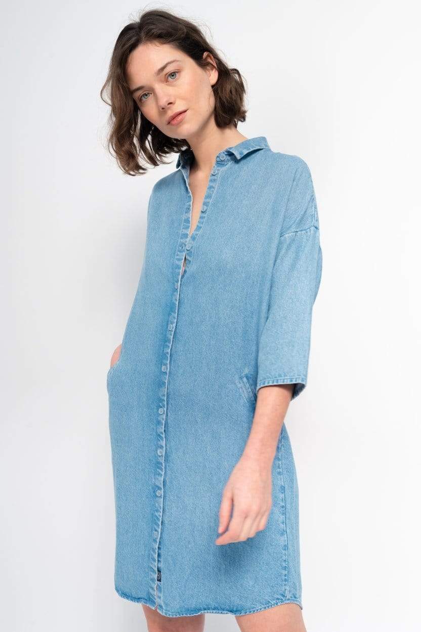 Kuyichi  Denim Jurk Mara Lichtblauw
