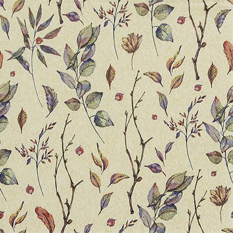 Naturals servet Coloured Leaves, 25x25cm gerecycled/ongebleekt