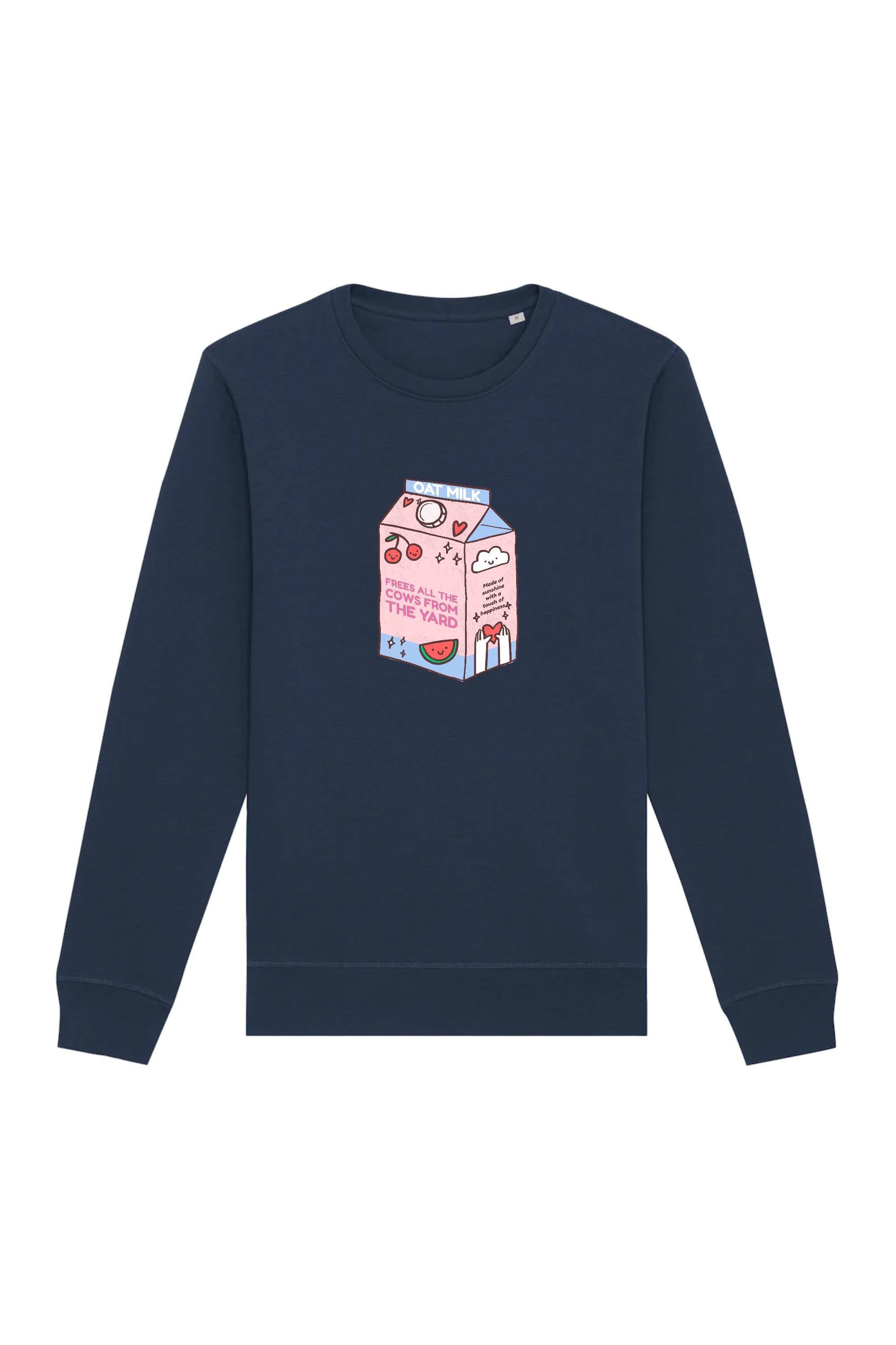 Oat Milk Club  Sweatshirt My Oat Frees All The Cows Navy