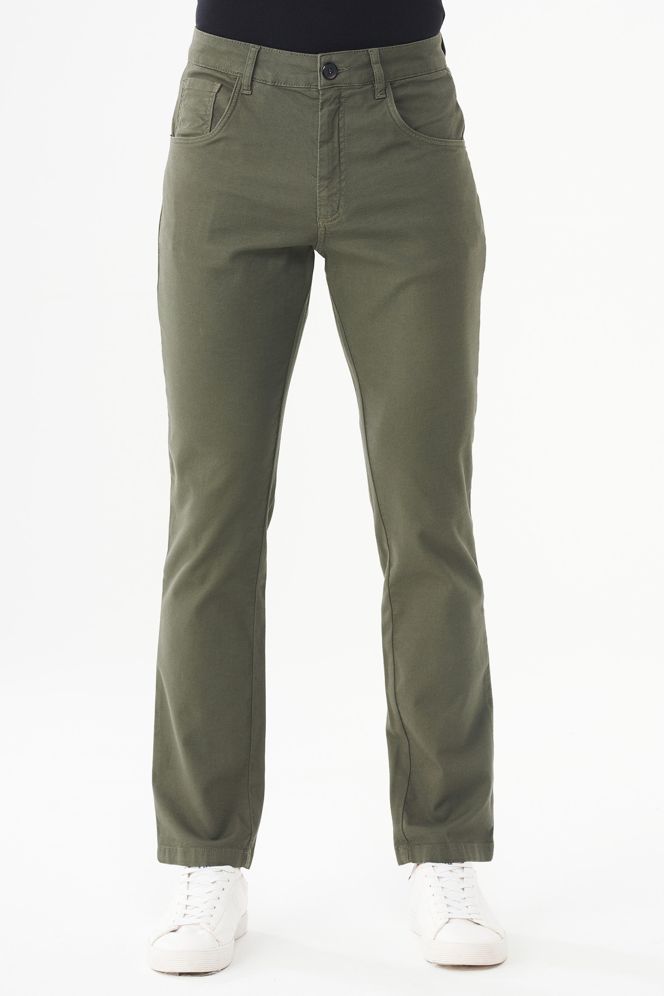 ORGANICATION mannen vegan Five Pocket Broek Kaki Groen