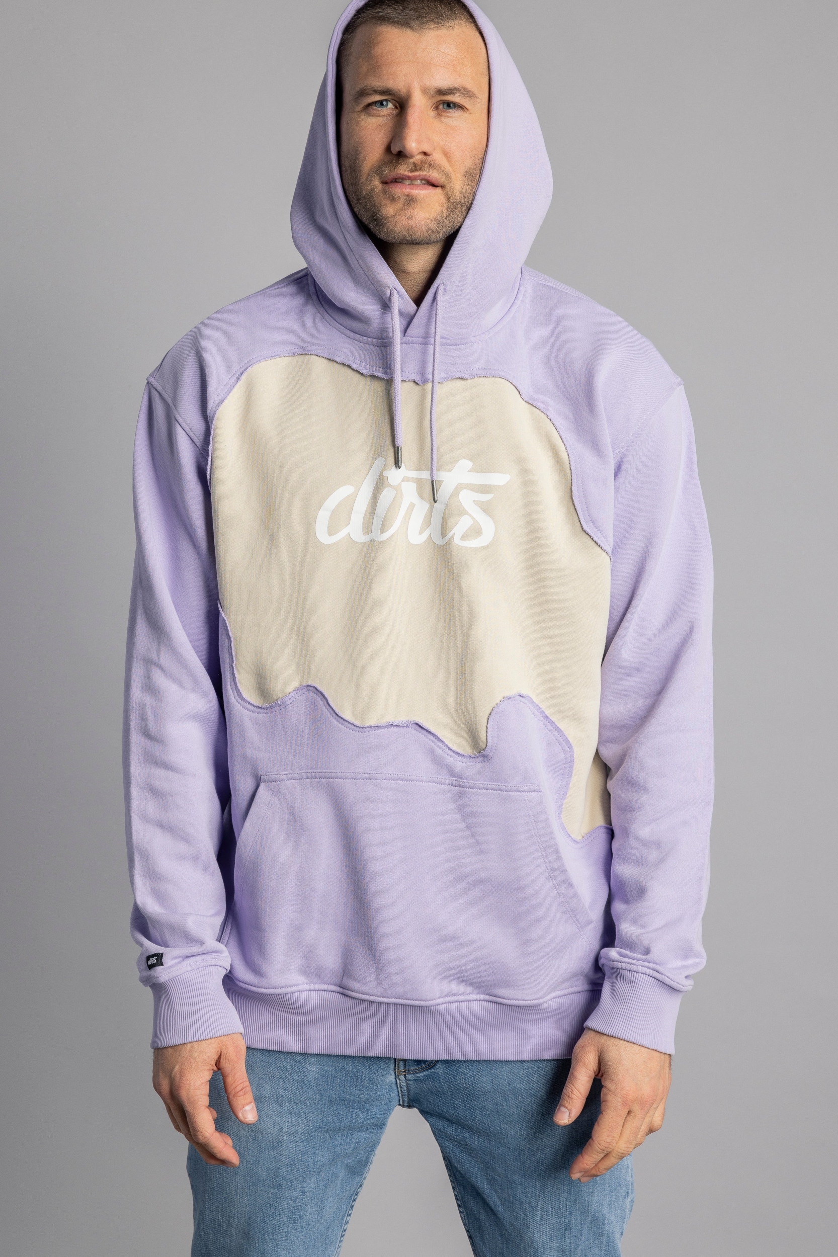 DIRTS mannen vegan Hoodie Reborn Unisex Beige & Paars