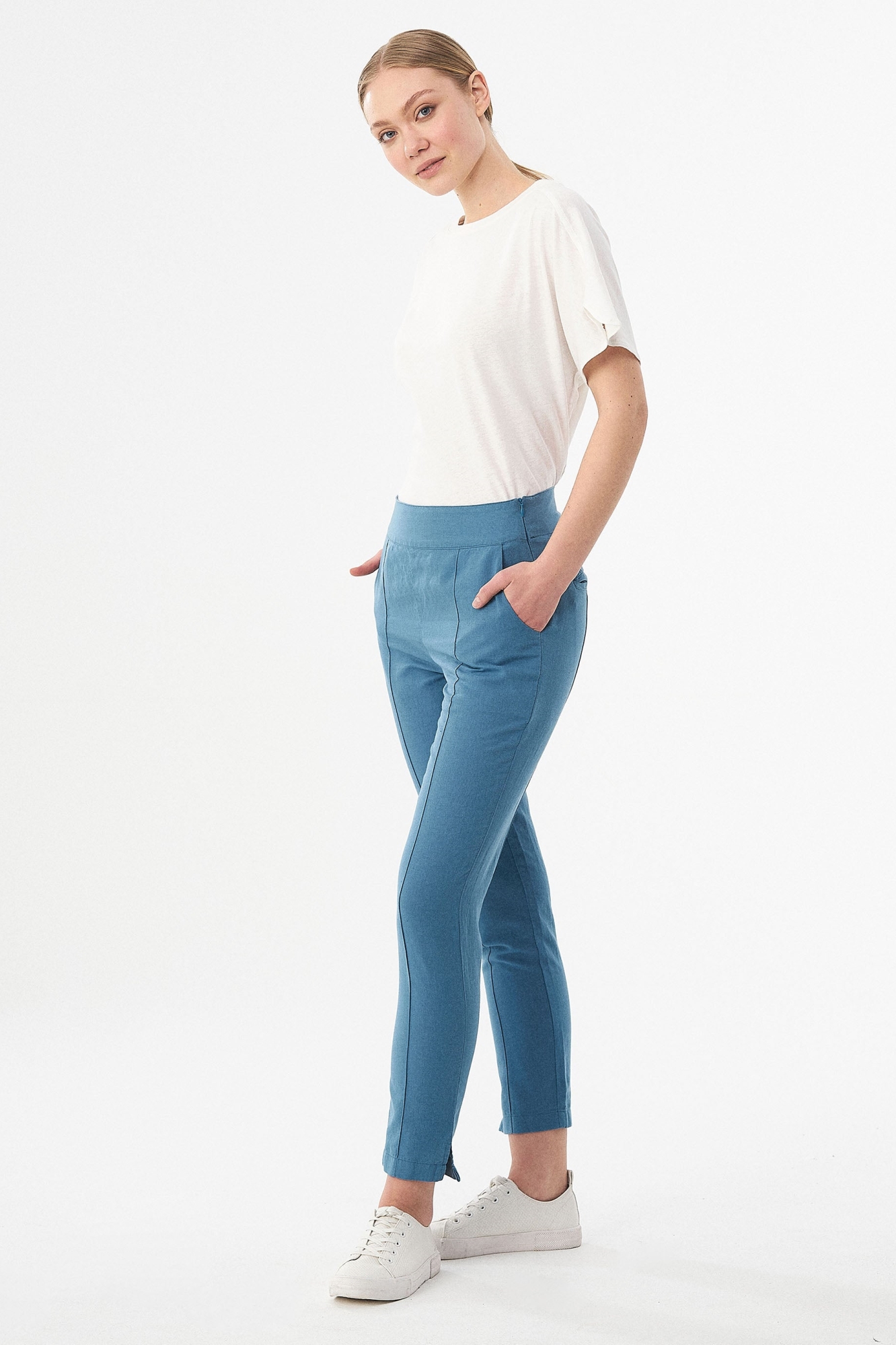 ORGANICATION  Broek Linnenmix Blauw