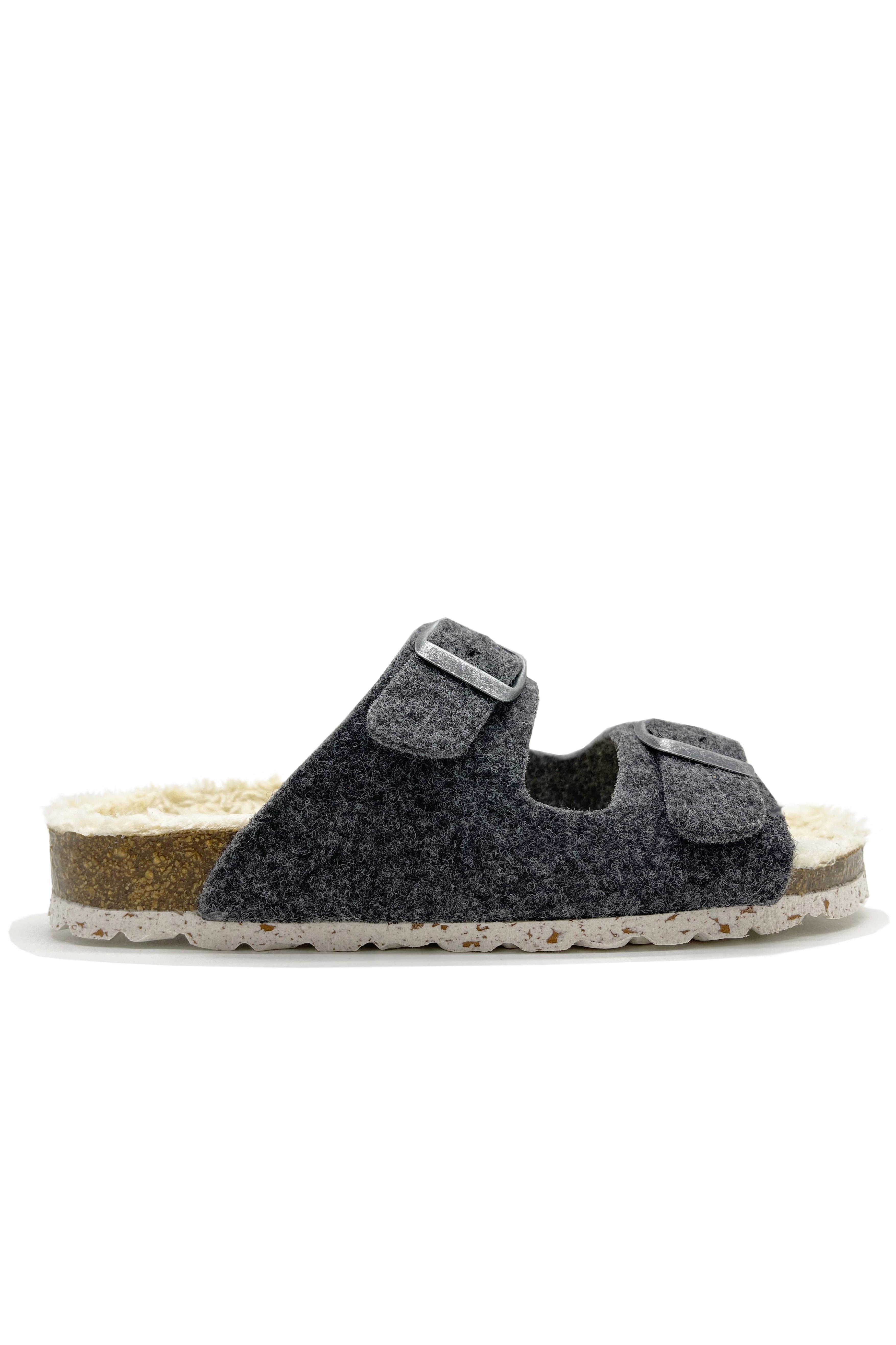 thies 1856  Slippers Pluche Donkergrijs