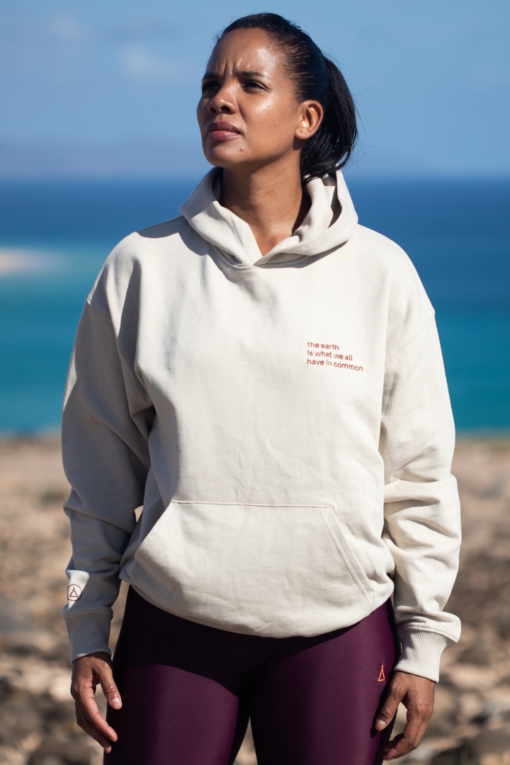 Inaska  Hoodie Statement Earth Stick Beige & Berry Paars