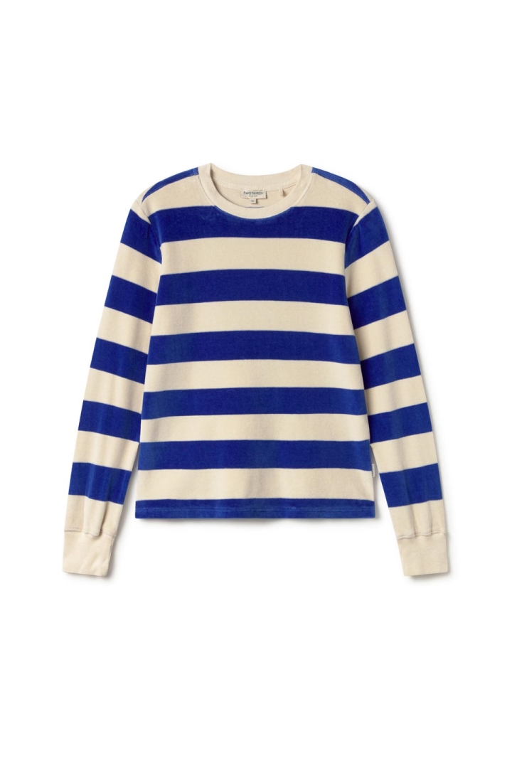 TWOTHIRDS  Sweatshirt Hawi Ultramarijn Blauwe Strepen