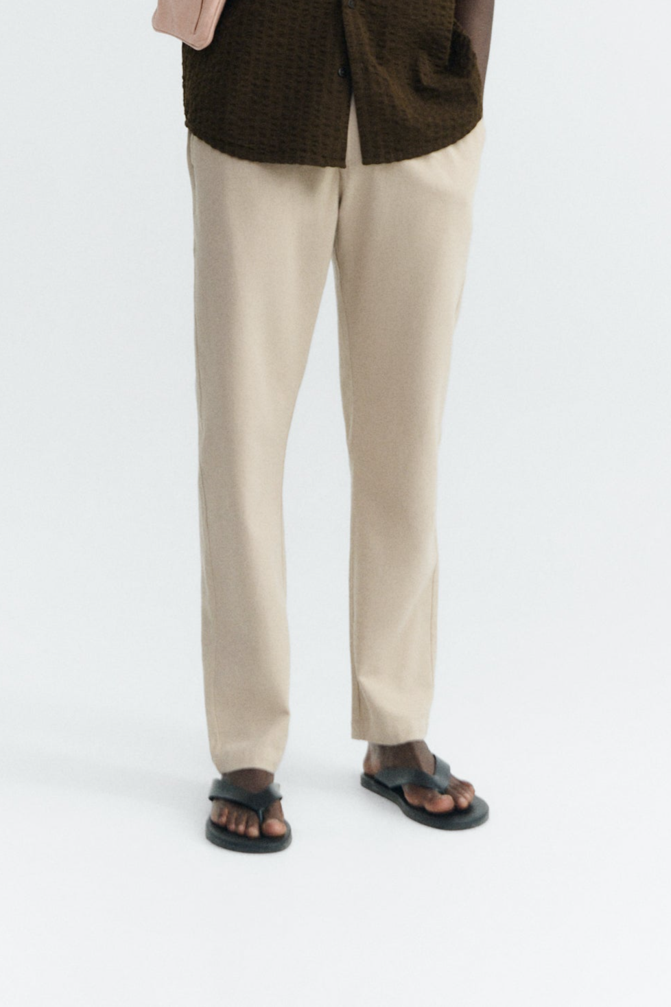 Thinking MU mannen vegan Rechte Broek Reisformaat Beige
