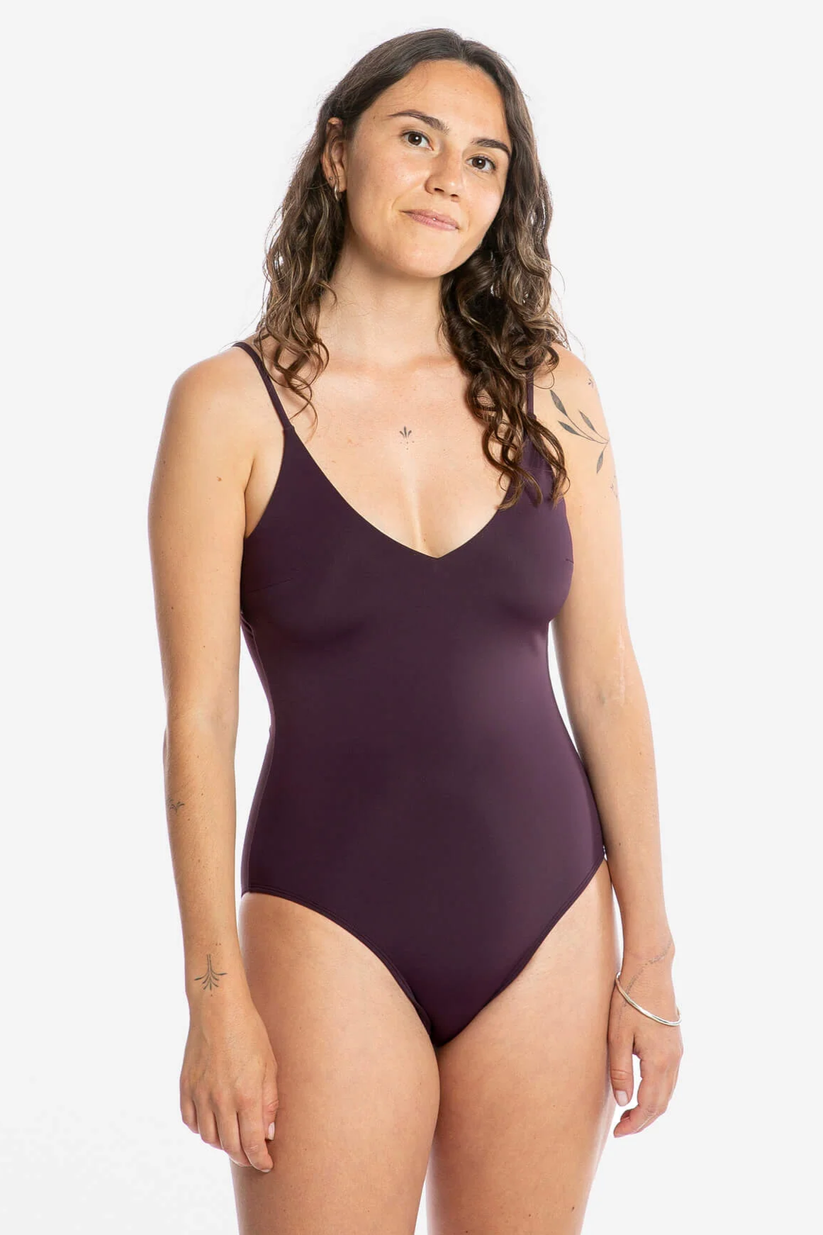 MATONA  Badpak Met V-Hals In Auberginekleur