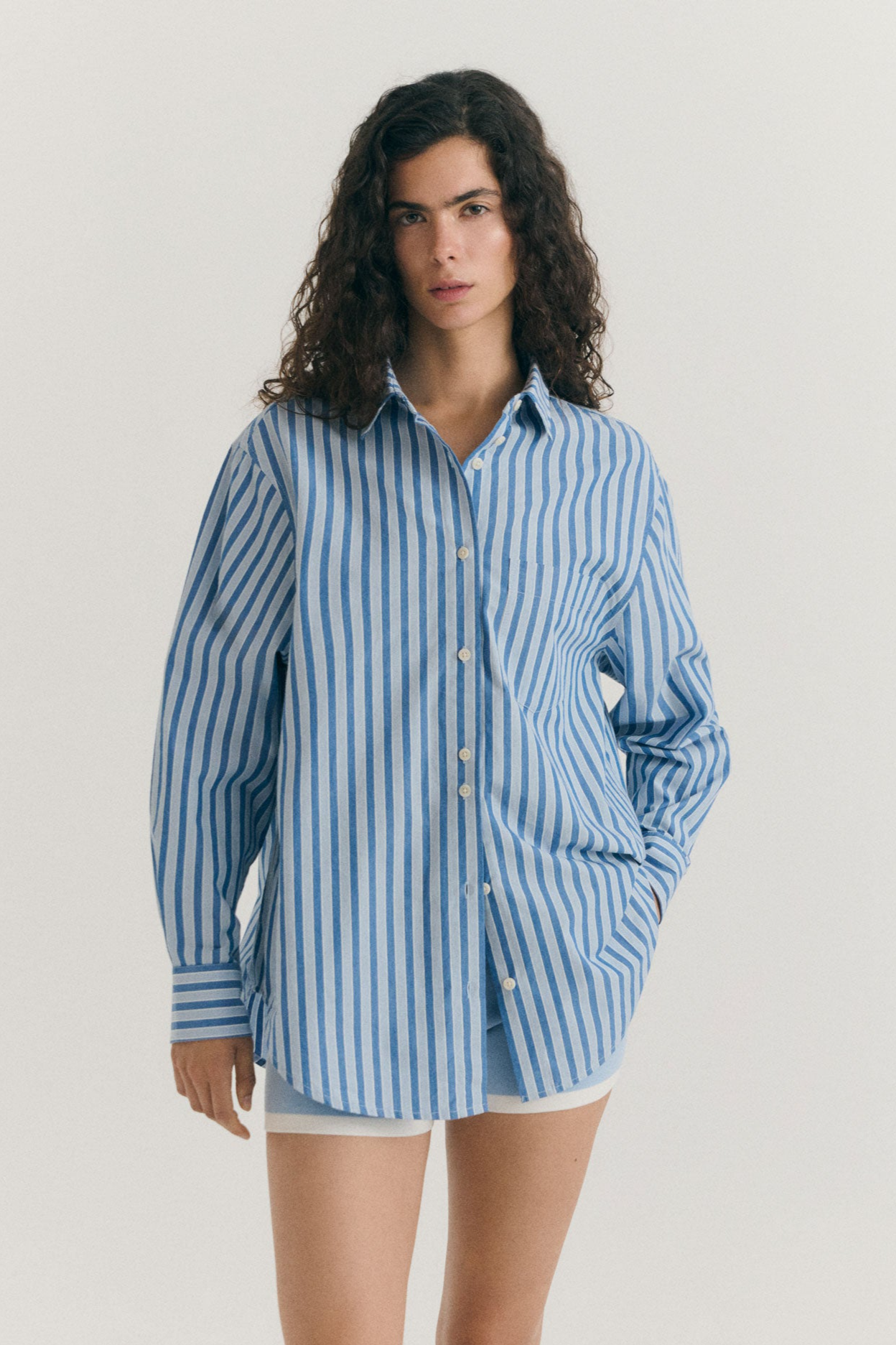 Thinking MU  Shirt Odelia Met Blauwe Strepen