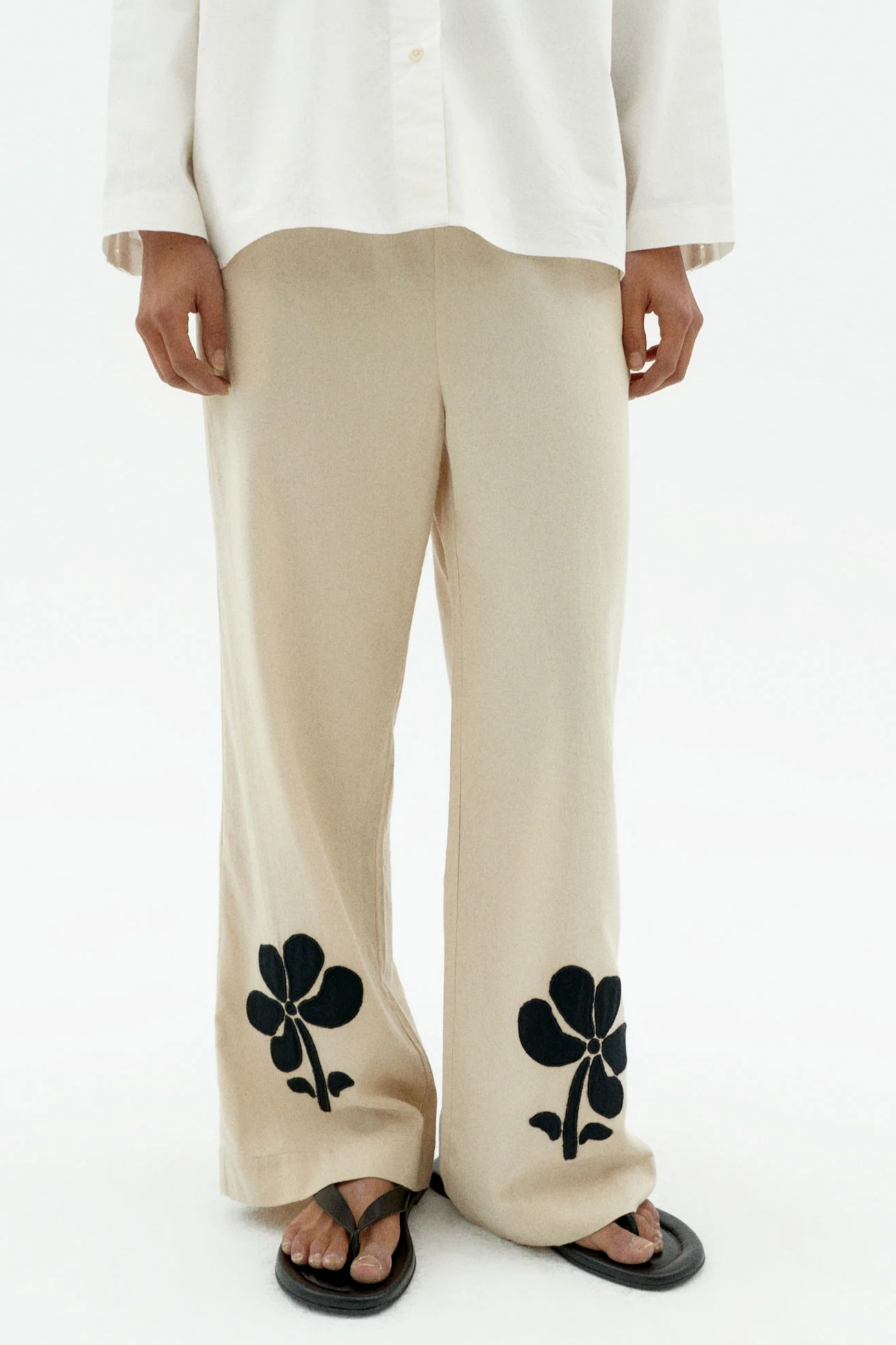 Thinking MU  Broek Relaxed Patched Brigitte Ecru