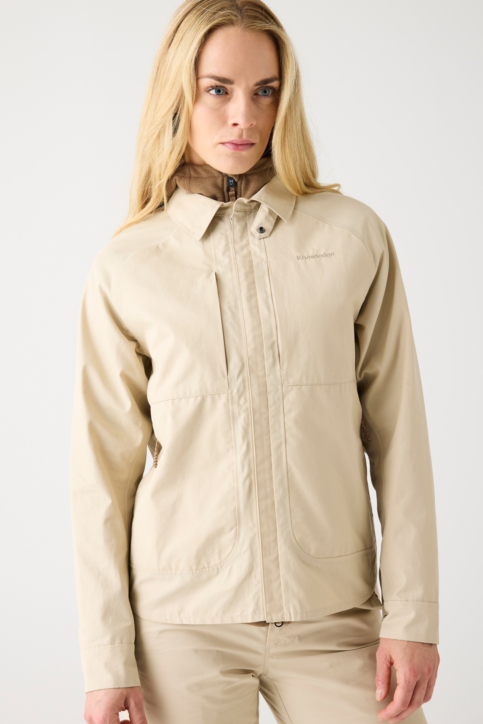 KnowledgeCotton Apparel  Jacket Vent Canvas 200 Licht Feather Gray