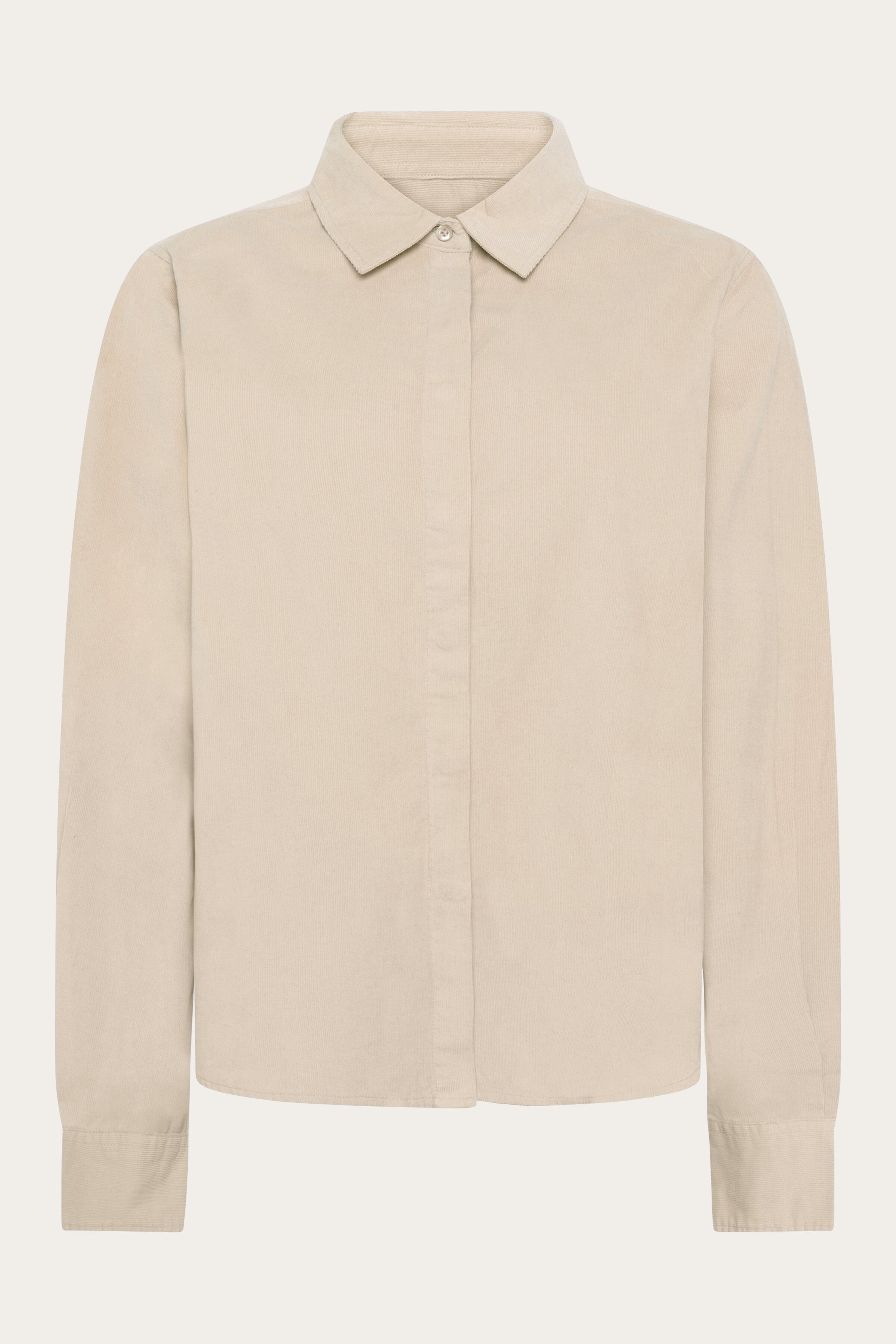 KnowledgeCotton Apparel  Damesblouse Van Corduroy In Lichtgrijs