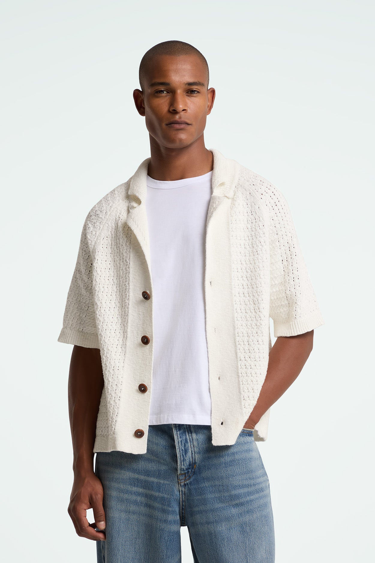 Kings of Indigo mannen vegan Cardigan Egino Wit