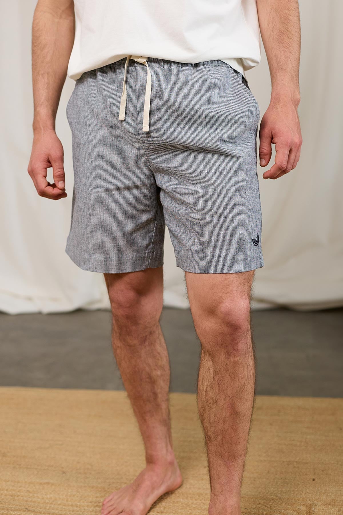 TWOTHIRDS mannen vegan Shorts Van Liles Met Marineblauwe Strepen