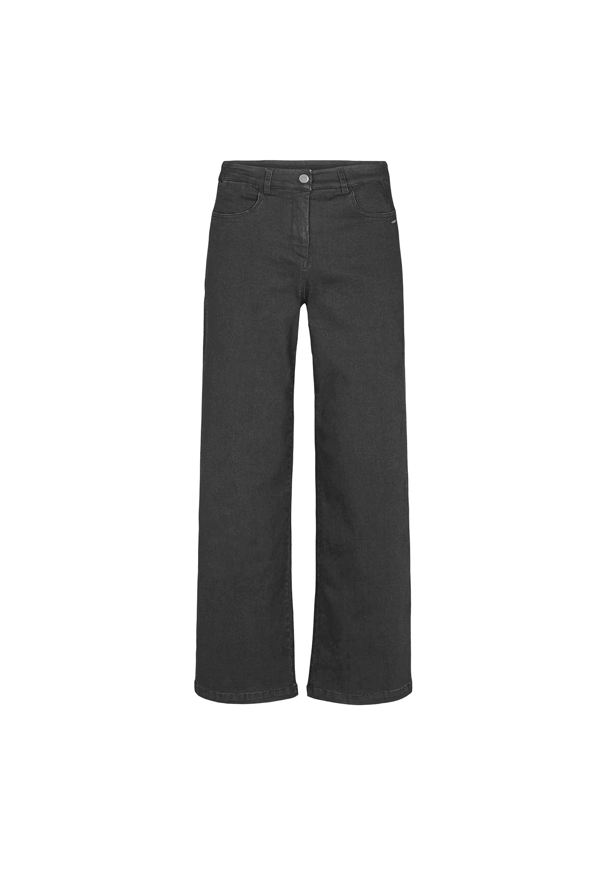 LAURIE  Broek Serene 5-Pocket Loose Medium Length Zwart
