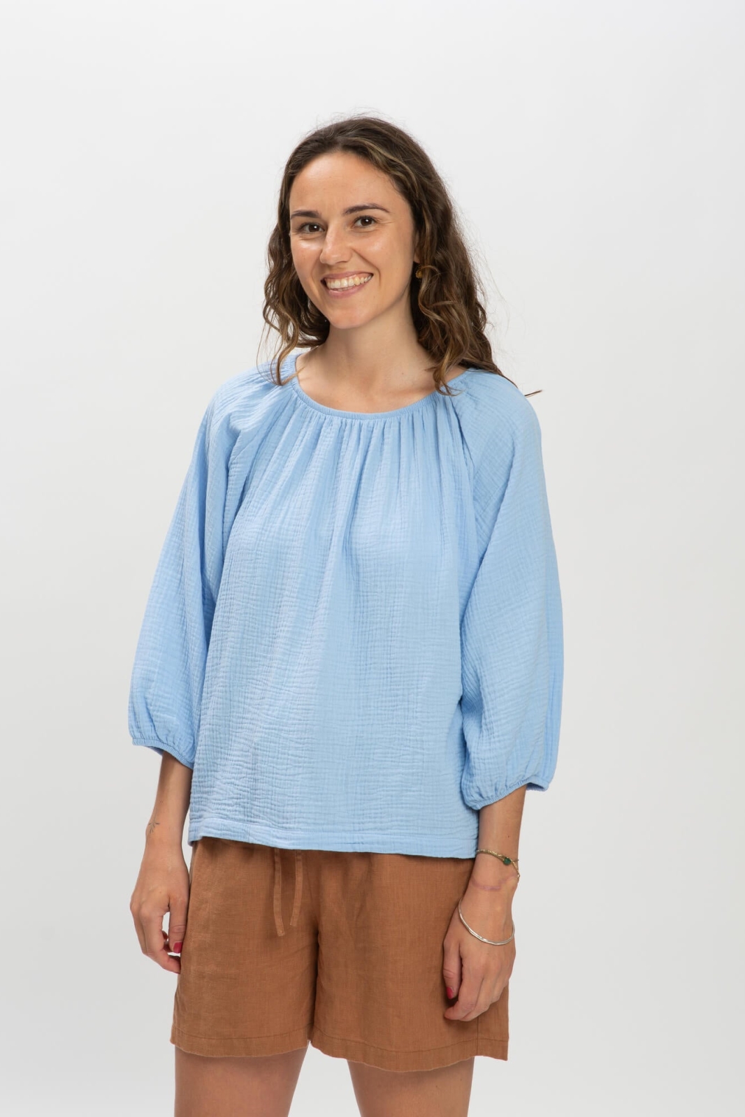 MATONA  Blouse Muslin Poederblauw