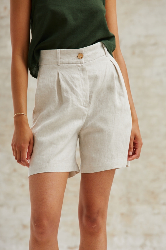 Jyoti - Fair Works  Shorts Met Hoge Taille Aakash Greige