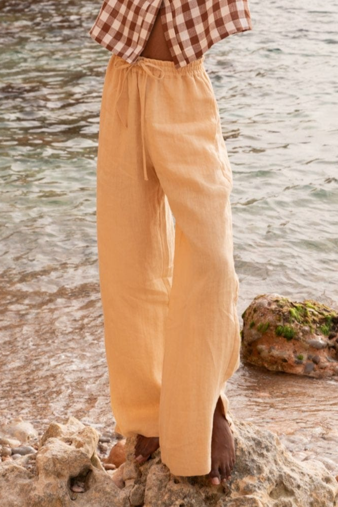AmourLinen  Broek Leah Mosterd
