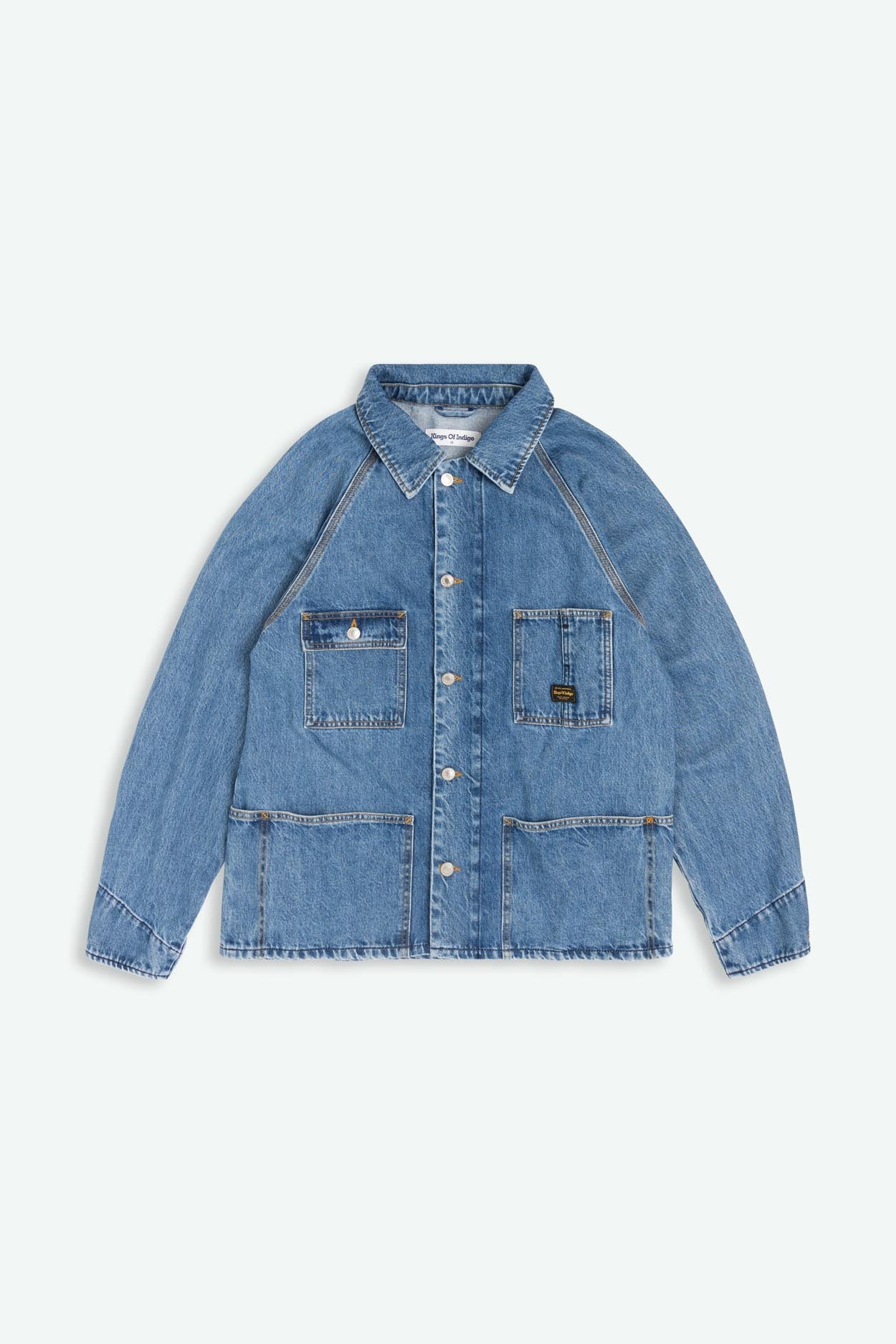 Kings of Indigo mannen vegan Denim Jas Abi Blauw Reef Mid