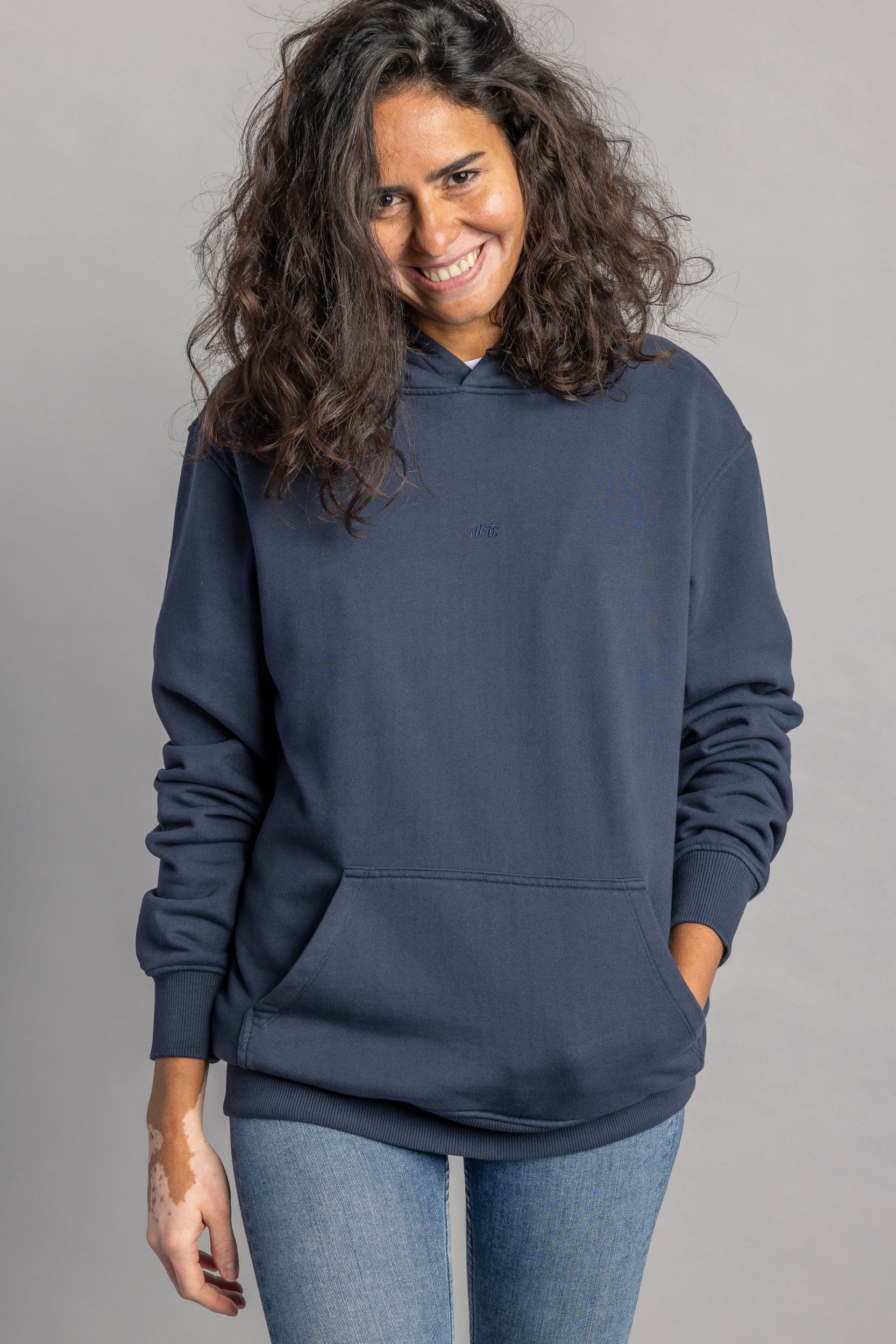 DIRTS mannen vegan Hoodie Unisex Logo Saphir