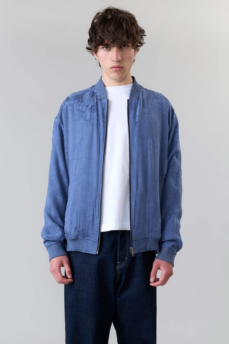 Yahmo mannen vegan Omkeerbare Bomberjack Fred Zen Indigo/Blauw