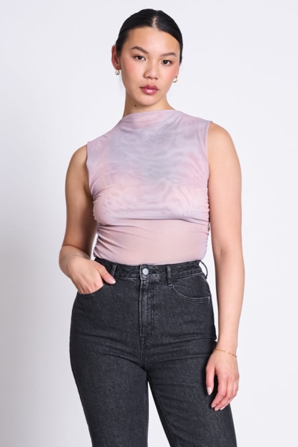 JAN 'N JUNE  Top Met Ruches Laguna Aurora-Print