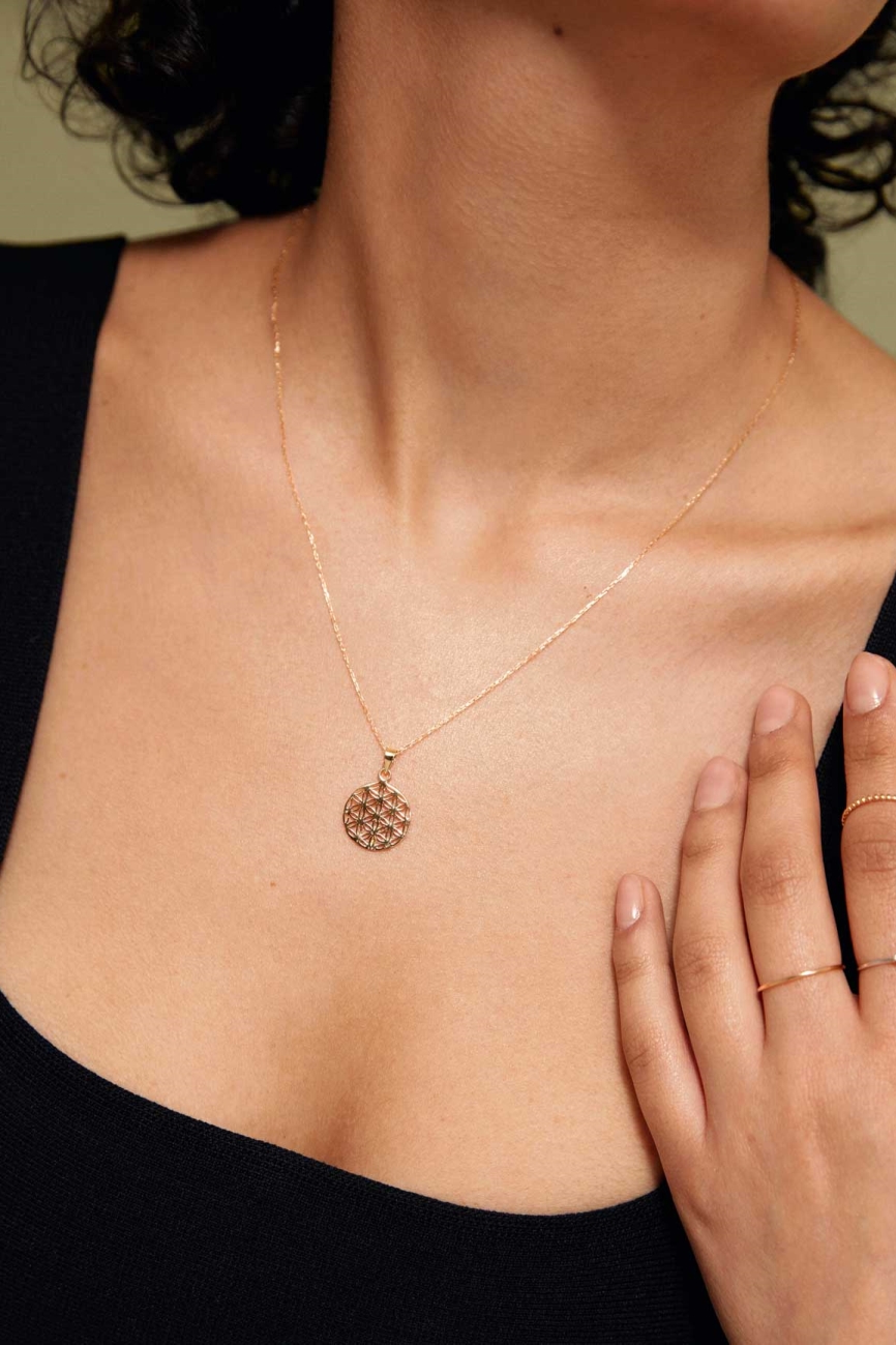 Dear Darling Berlin  Ketting Bloem Van Het Leven 14k Echt Goud