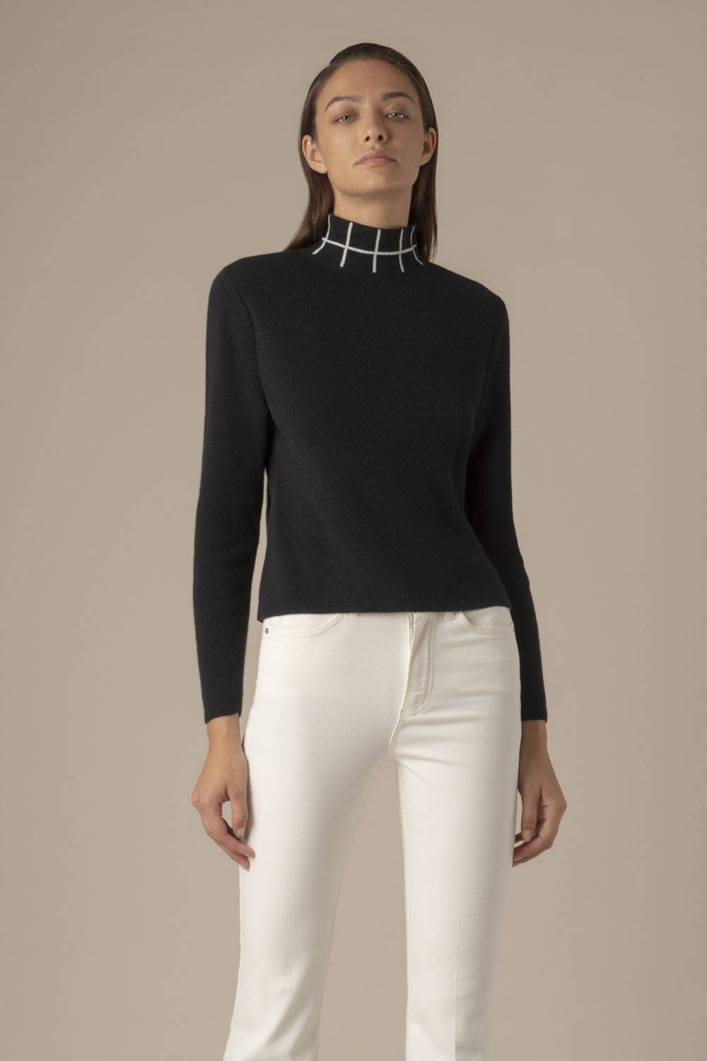 Classic Plaid Turtleneck Sweater