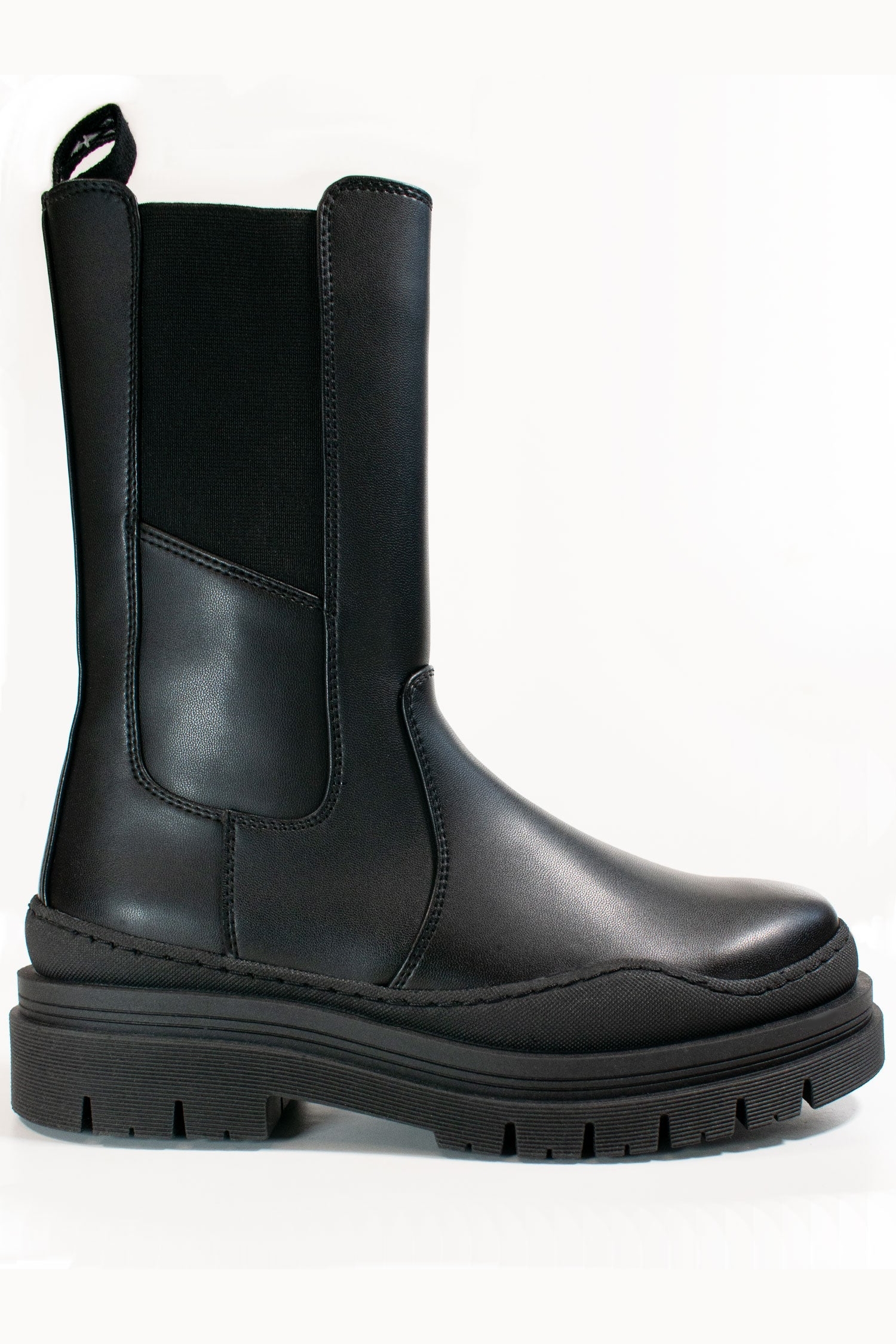 Will's Vegan Store  Track Sole Chelsea Halfhoge Laarzen Zwart