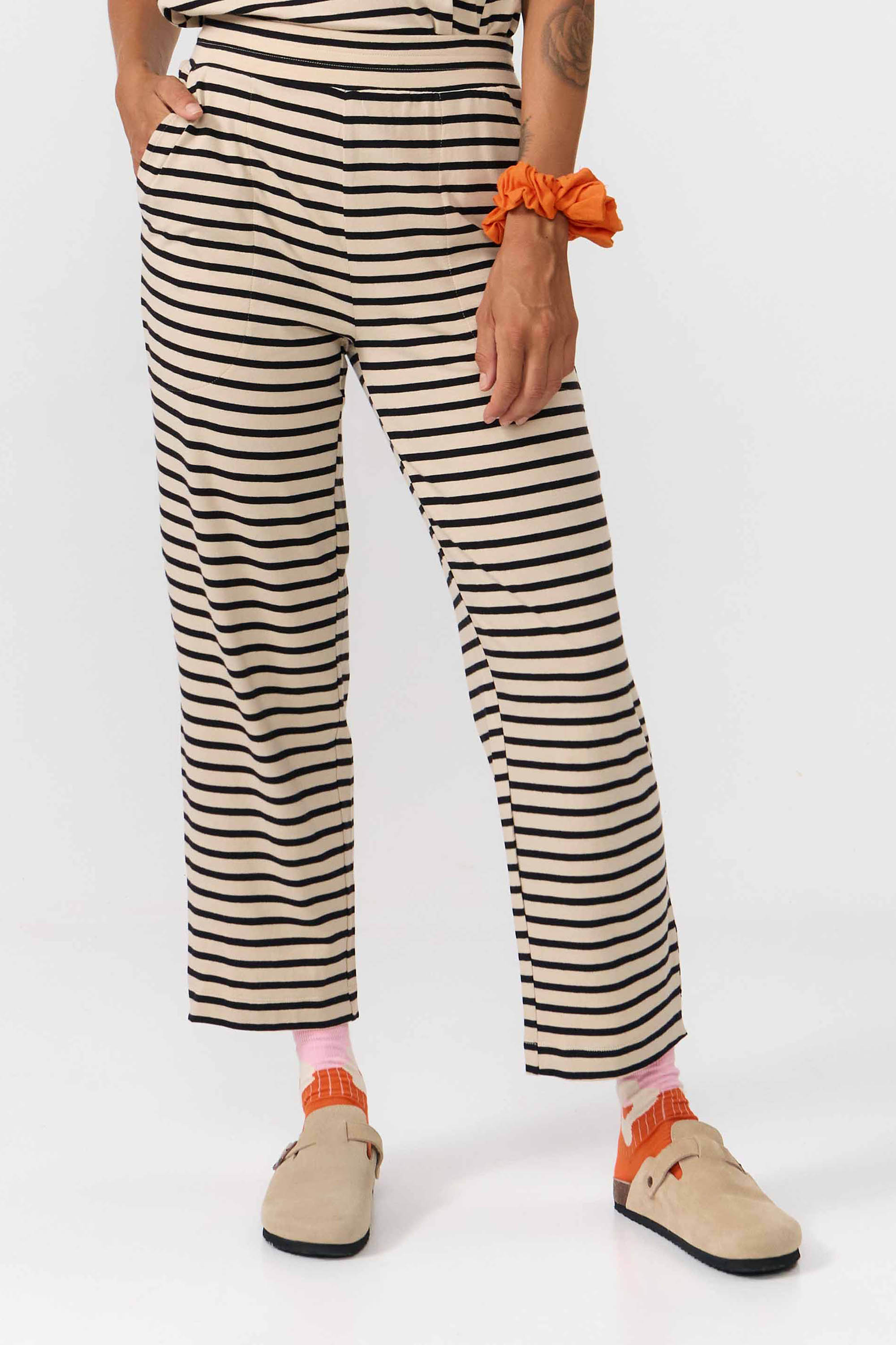 SUITE13LAB  Broek Morgon Stripes Zwart