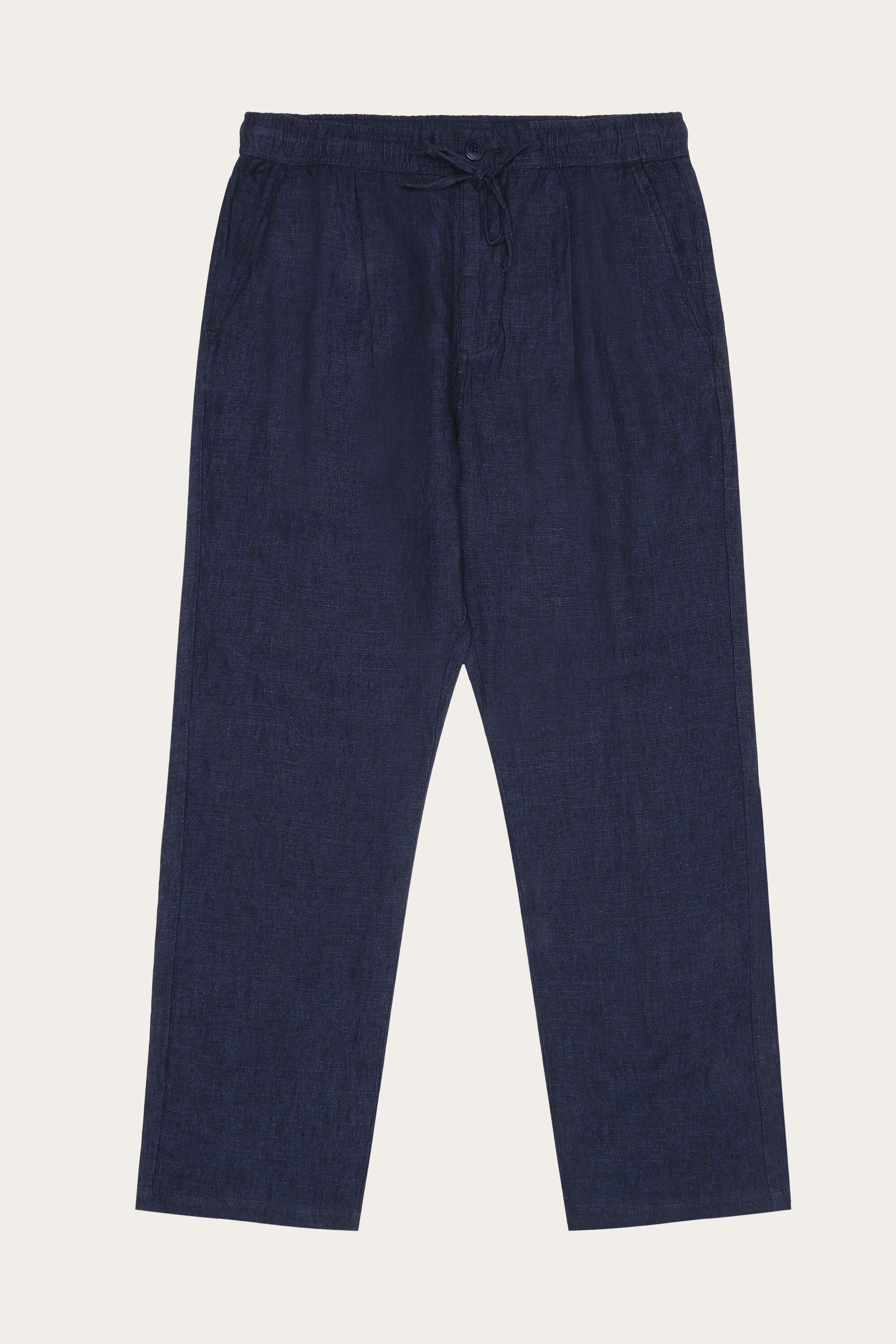 KnowledgeCotton Apparel mannen vegan Broek Los Linnen Totaal Eclipse Marineblauw