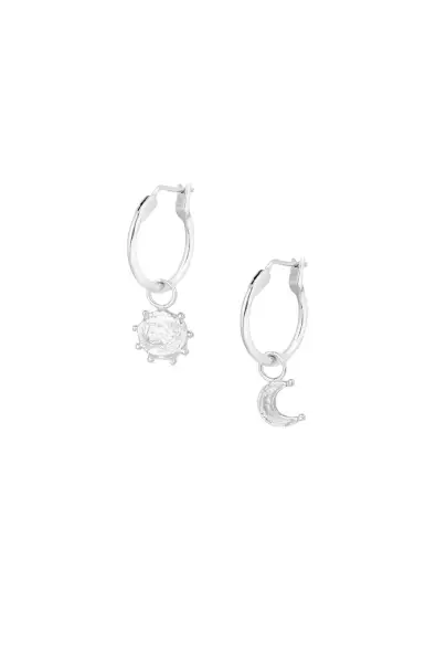 Loft and Daughter  Oorbellen Tiny Sun & Moon Zilver
