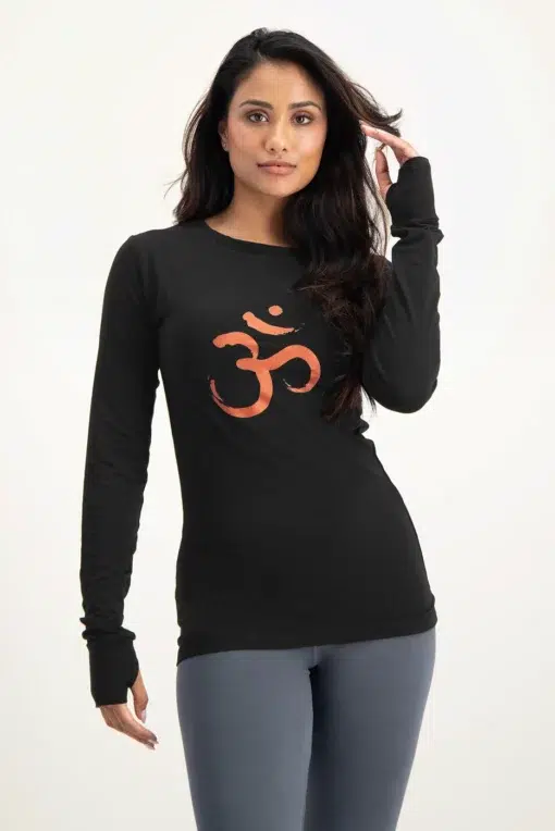 Karuna OM Yoga Langarmshirt – Onyx Black
