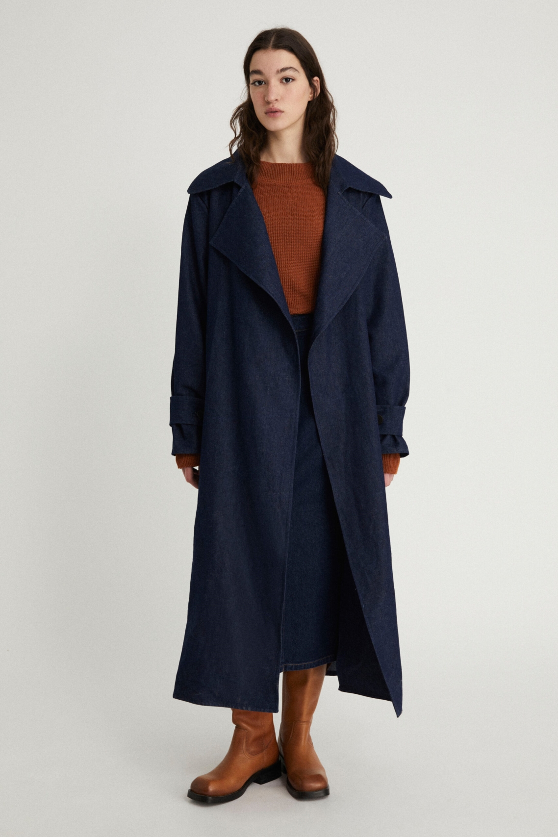 Infinitdenim  Trenchcoat Denimblauw