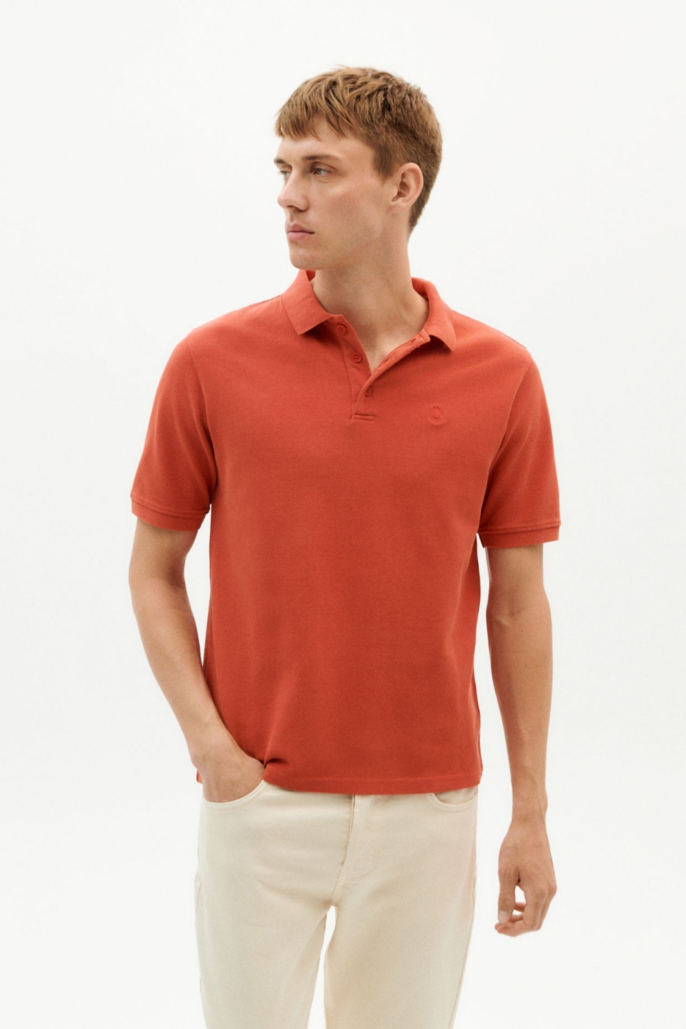 Thinking MU mannen vegan Polo Zon Rood