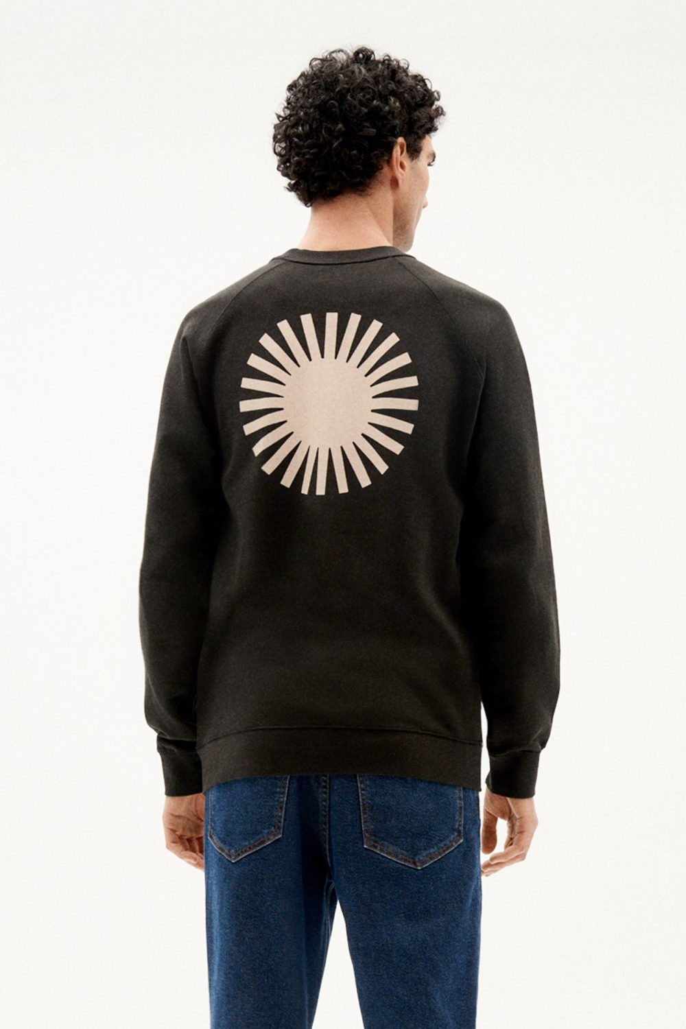 Thinking MU mannen vegan Sweatshirt Sun Zwart Ecru