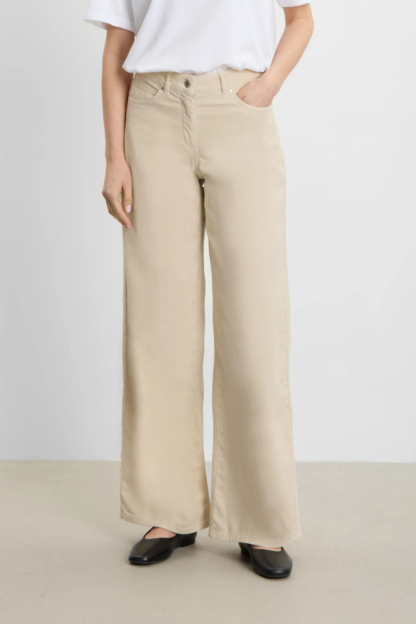 LAURIE  Broek Corduroy Carol Loose Birch