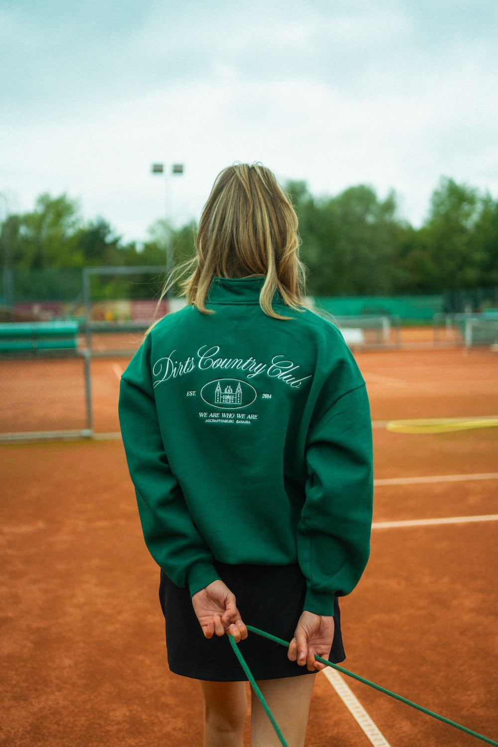 DIRTS  Trui Met Kwartrits Country Club Court Groen