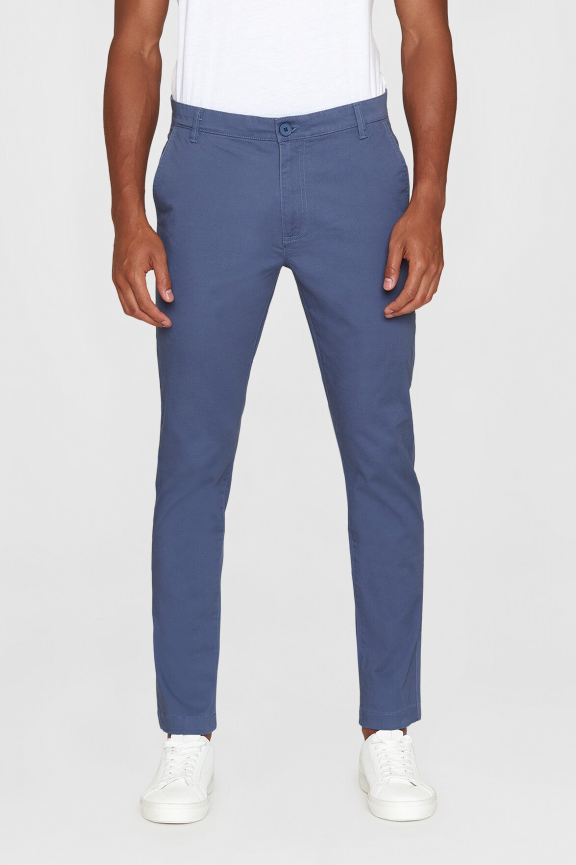 KnowledgeCotton Apparel mannen vegan Chino-Broek Luca Slim Twill Vintage Indigo