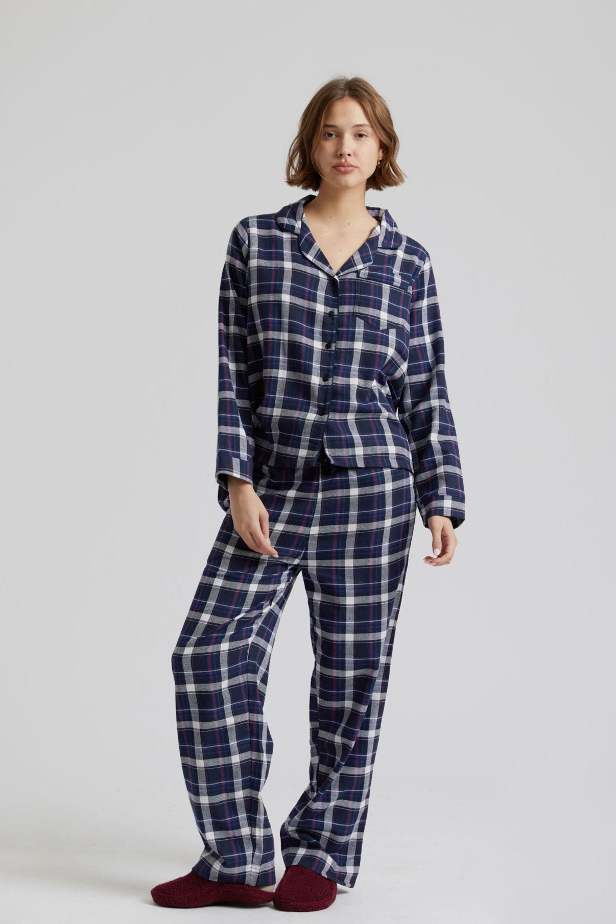 KOMODO  Jim Jam - Gots Biologisch Katoenen Pyjamaset Voor Dames Donkerblauw