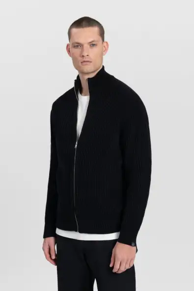 Kuyichi Kaleb Gebreid Vest Zwart