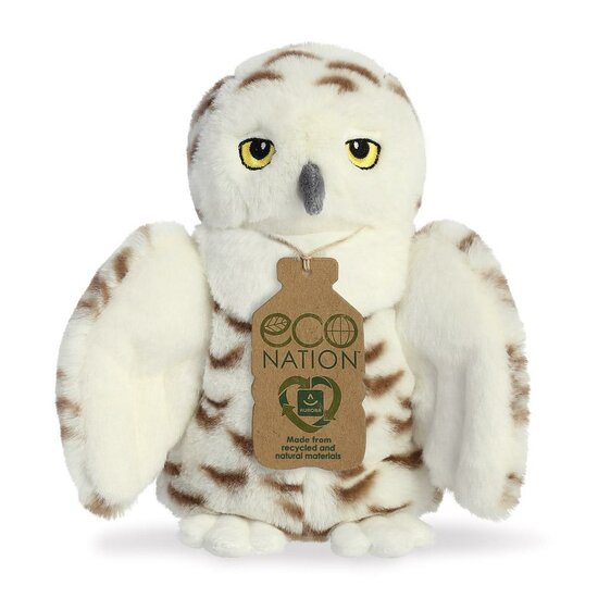 Eco Nation knuffeldier gemaakt van gerecycled materiaal - Sneeuwuil
